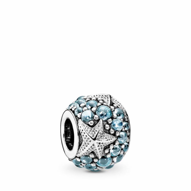 Talismane Pandora Oceanic Starfish Argint/Albastri (LXNT6hDS)